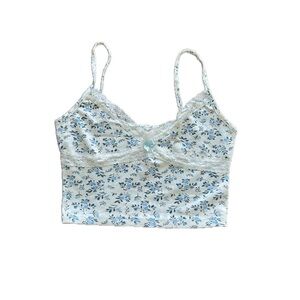 Floral Lace Trim Cami Top